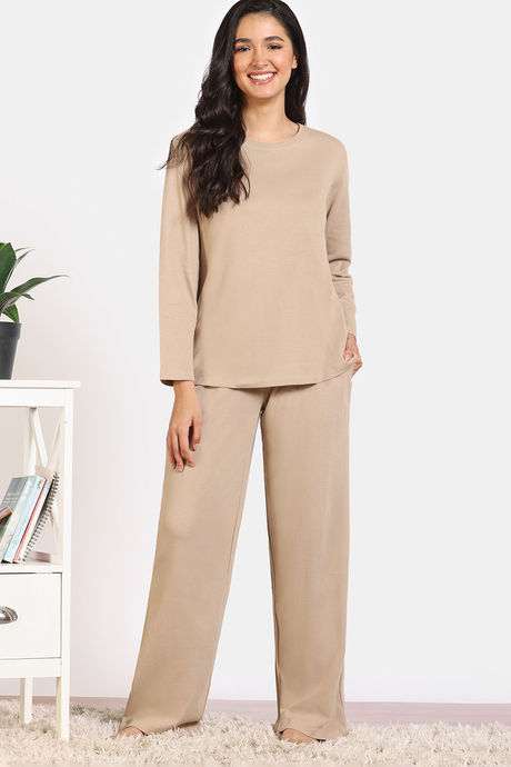 Zivame 2 Mile Fashion Knit Cotton Lounge Set - Oyster Gray — image 3